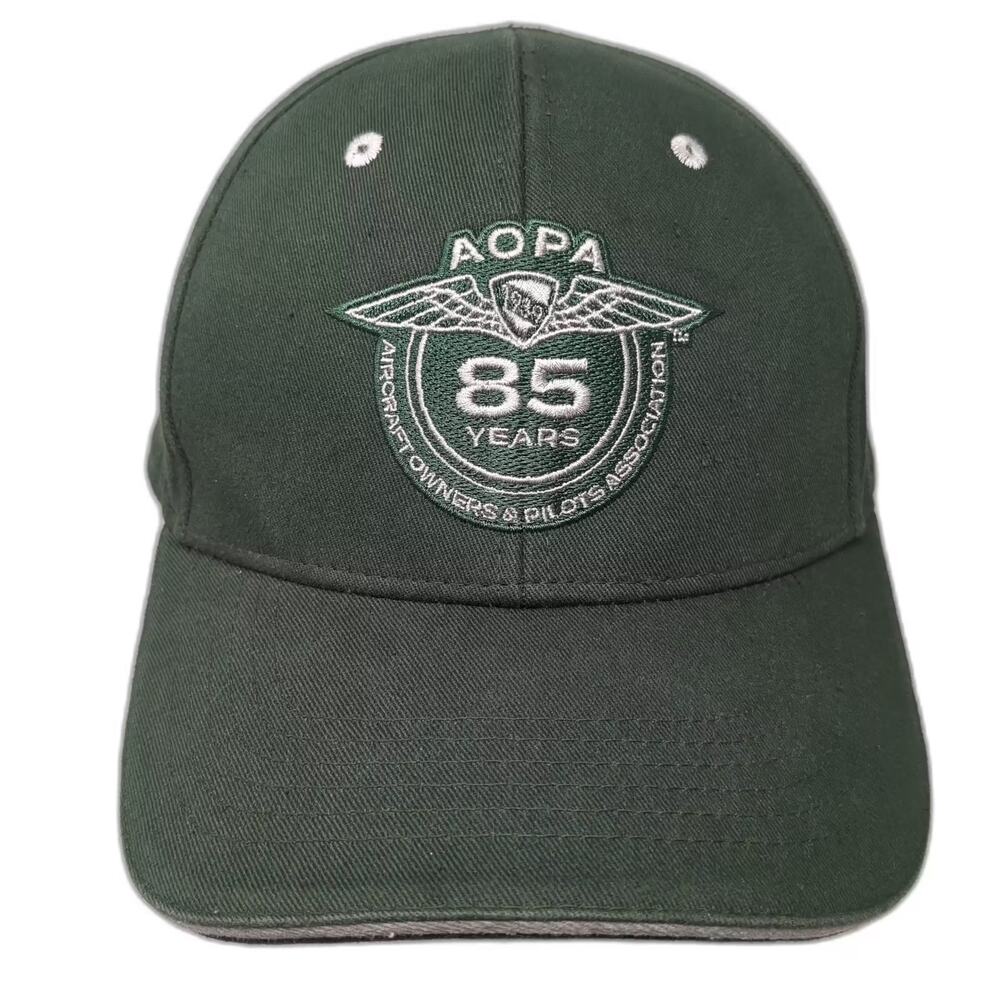 AOPA 85th Anniversary Aircraft Owners Pilots Association Green Baseball Cap Hat